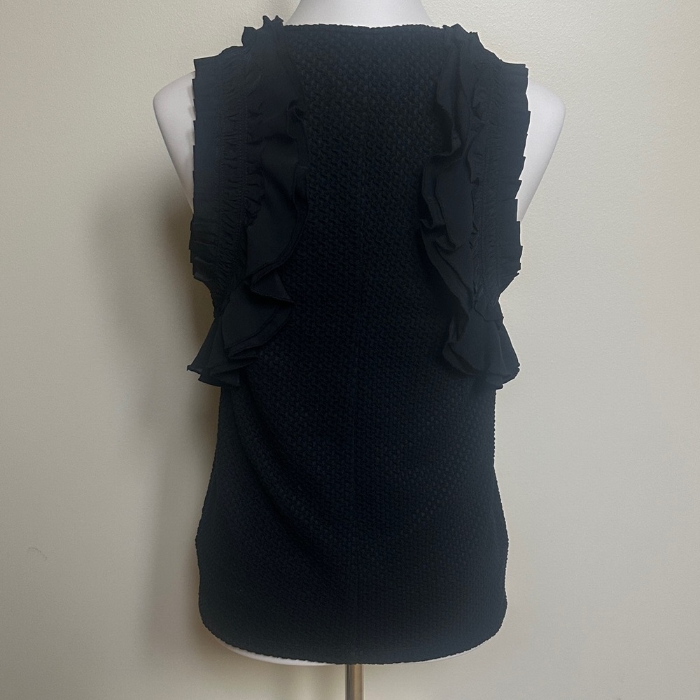 Deletta Black Ruffle Sleeveless Blouse - Picture 3 of 5